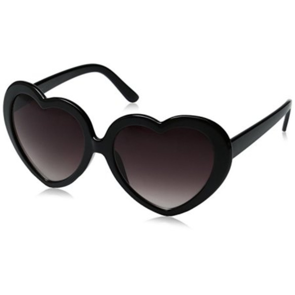 Cp Usa Accessories - Large Womens Black Heart Shaped Sunglasses